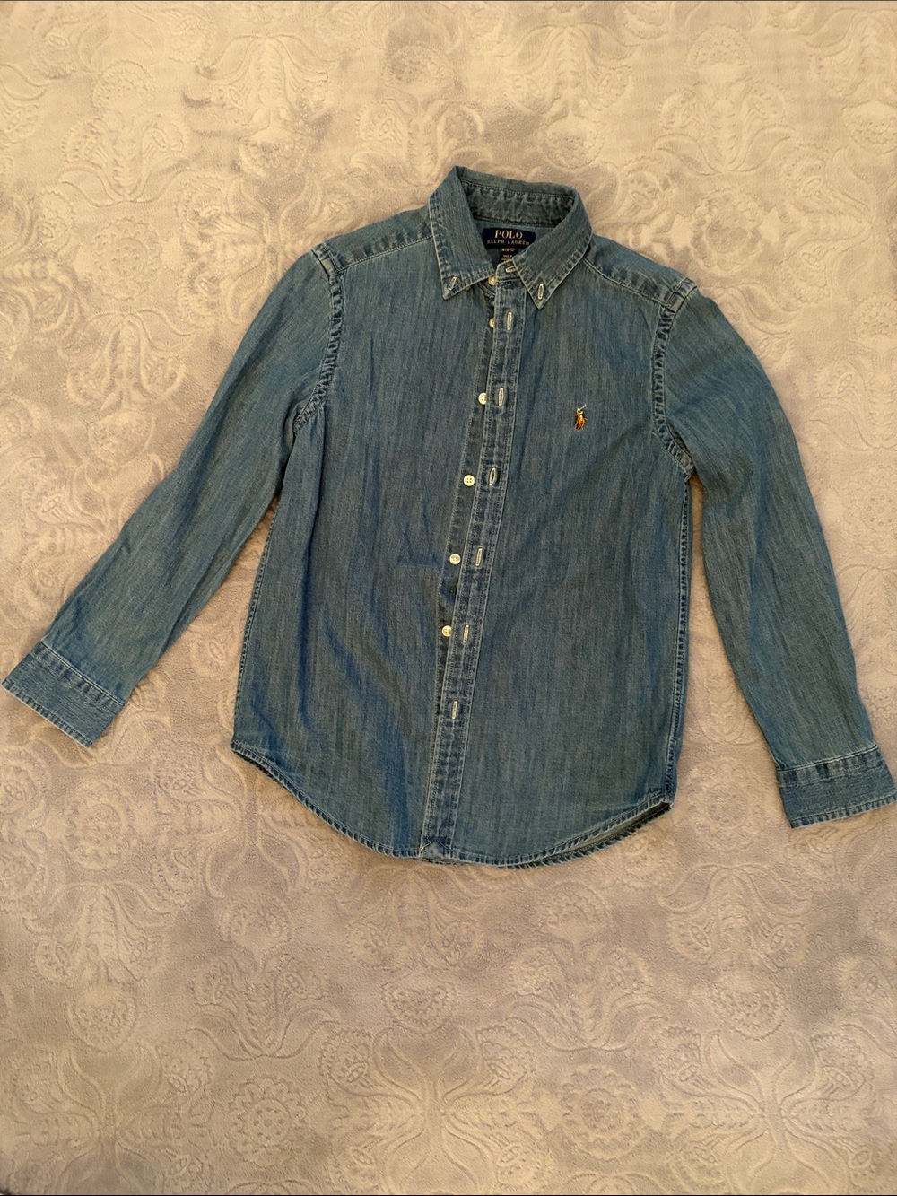 Polo by Ralph Lauren boys Blue Denim Button‑Down Shirt